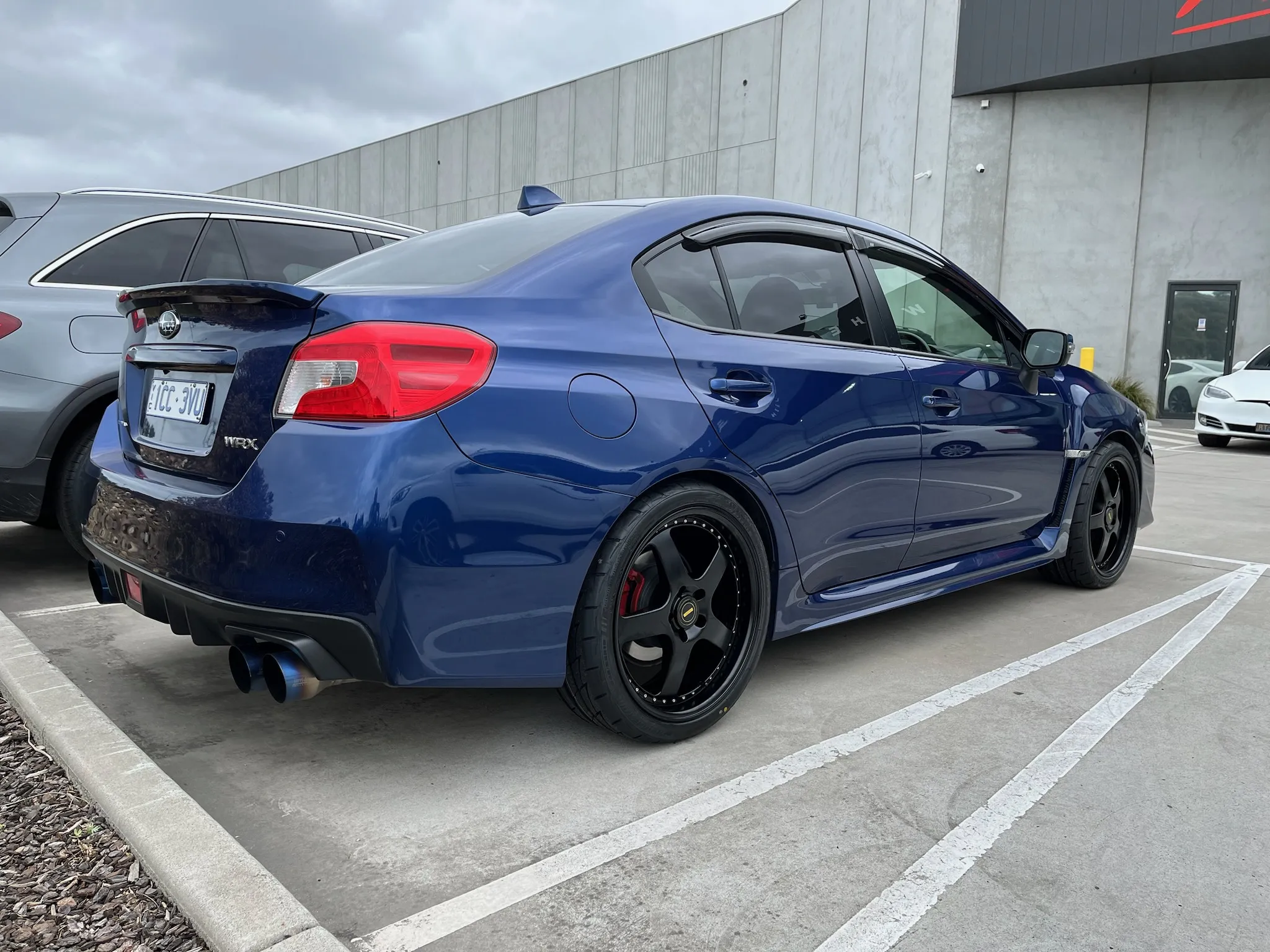 SUBARU WRX with SIMMONS FR19 SATIN BLACK WHEELS |  | SUBARU